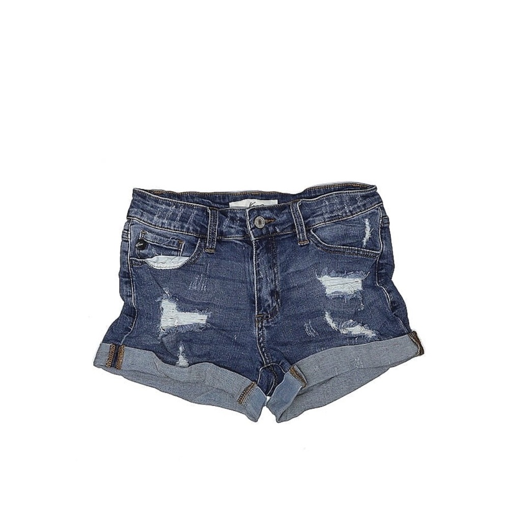 KanCan Cuffed Ripped Jean Shorts